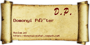 Domonyi Péter névjegykártya