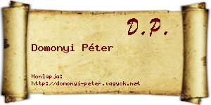 Domonyi Péter névjegykártya