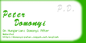 peter domonyi business card